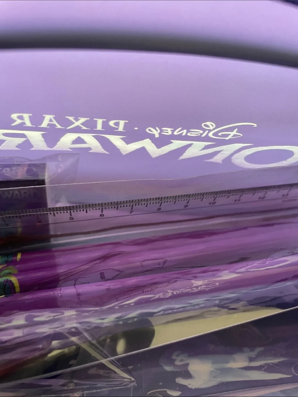 Disney Pixar Onward Blue Pencil Case, 4 Pencils, Ruler, Eraser, & Sharpener NEW